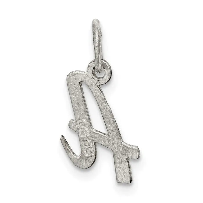 Necklaces TreasureFineJewelers Sterling Silver Rhodiumplated Script Letter A Initial Charm