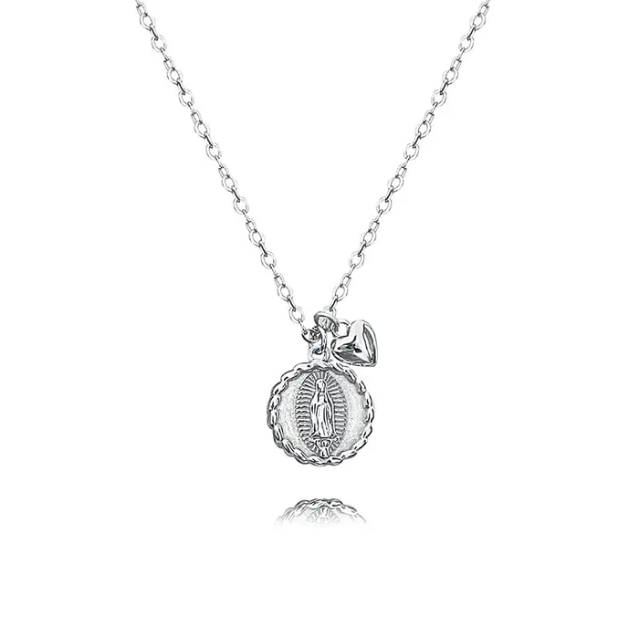 Necklaces Trendolla Jewelry Heart Silver Virgin Mary Virgencita Necklace