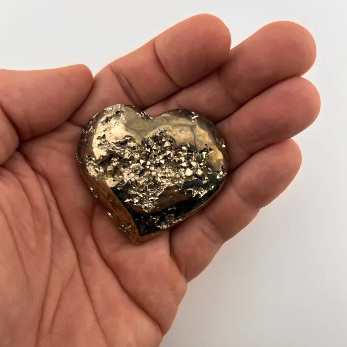 Necklaces Twin Rocks and Crystals Polished Pyrite Heart Size 1