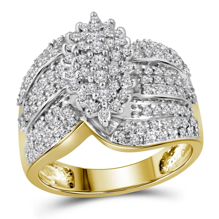 North Arrow Shop Rings 10kt yellow gold womens round prong set diamond oval cluster ring 34 cttw41100 North Arrow Shop Rings 10kt yellow gold womens round prong set diamond oval cluster ring 34 cttw41100