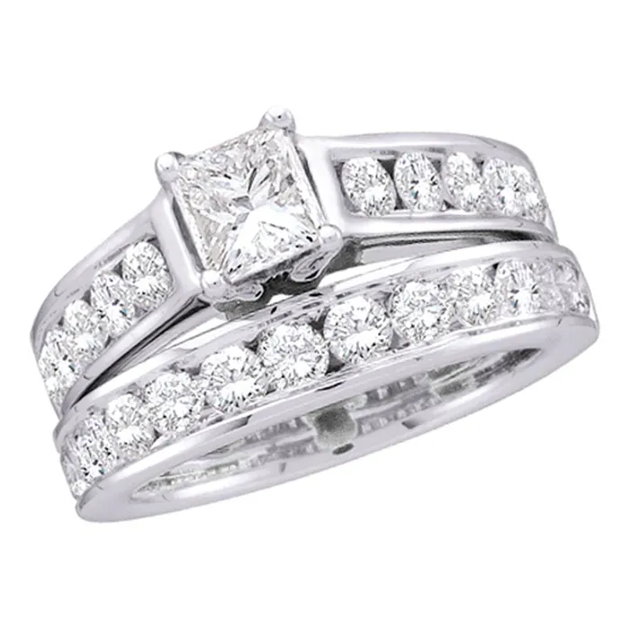 North Arrow Shop Rings 14kt white gold womens princess diamond solitaire bridal wedding engagement ring band set 100 cttw18505 North Arrow Shop Rings 14kt white gold womens princess diamond solitaire bridal wedding engagement ring band set 100 cttw18505