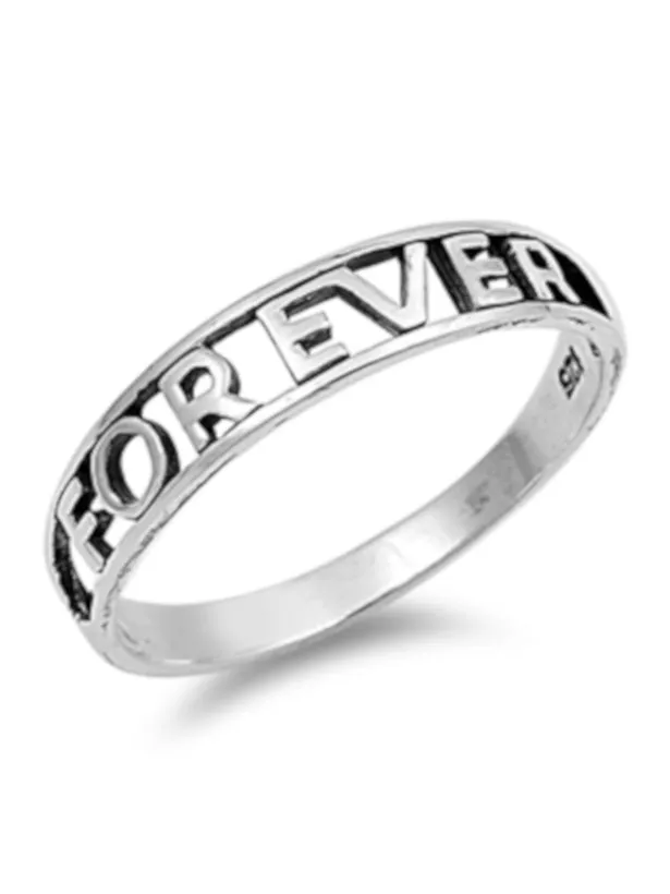 North Arrow Shop Rings Simple FOREVER Cut Out Sterling Silver Ring Minimalist Design With FREE Gift Box North Arrow Shop Rings Simple FOREVER Cut Out Sterling Silver Ring Minimalist Design With FREE Gift Box