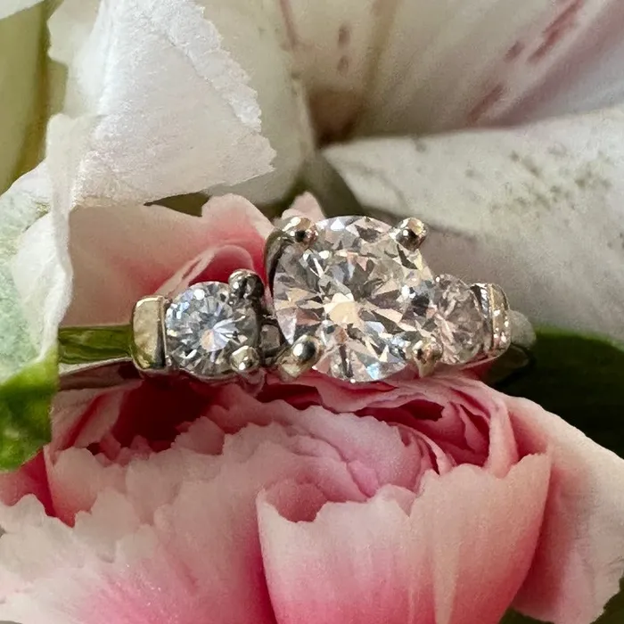ONeills Estate Jewelry Rings 14 Karat White Gold 3 Diamond Ring 10000380 ONeills Estate Jewelry Rings 14 Karat White Gold 3 Diamond Ring 10000380