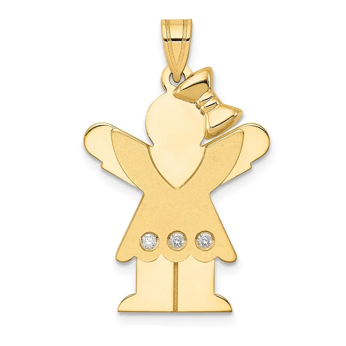 PreStyled Sets TreasureFineJewelers 14k Yellow Gold AA Diamond Kid Pendant PreStyled Sets TreasureFineJewelers 14k Yellow Gold AA Diamond Kid Pendant