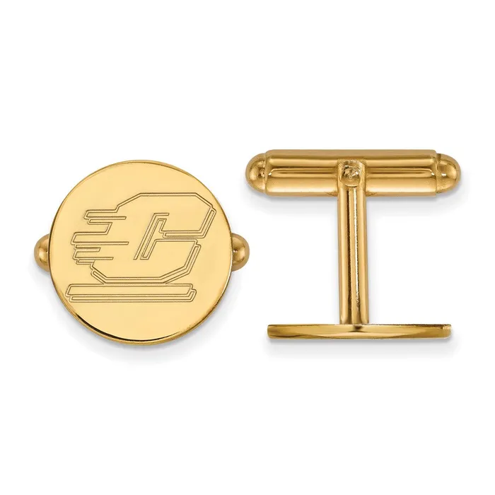 PreStyled Sets TreasureFineJewelers 14K Yellow Gold Central Michigan University Cuff Link PreStyled Sets TreasureFineJewelers 14K Yellow Gold Central Michigan University Cuff Link