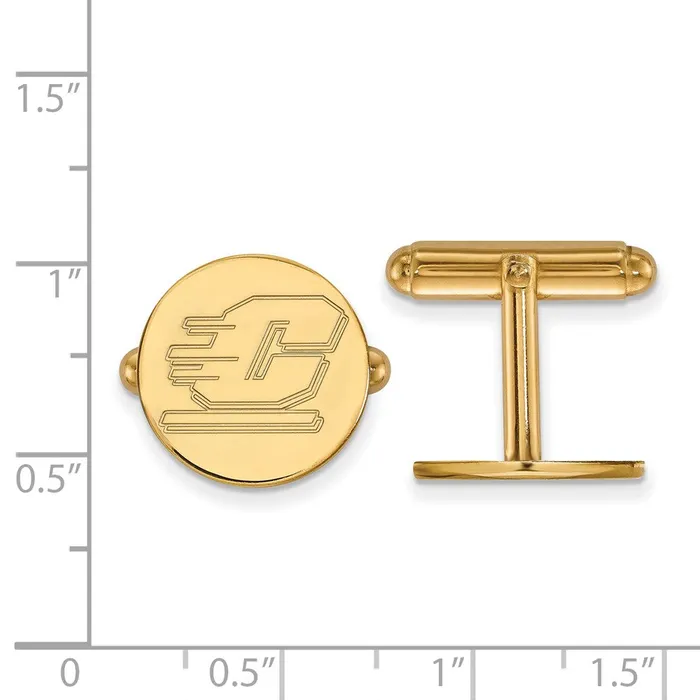 PreStyled Sets TreasureFineJewelers 14K Yellow Gold Central Michigan University Cuff Link