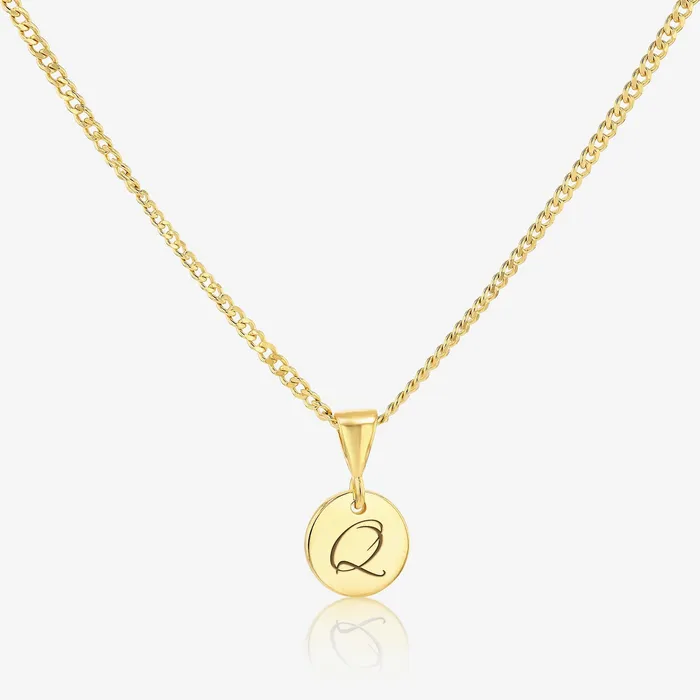 Q Initial Cursive Engraved Pendant Necklace 14K 925 Gold Vermeil Ema Jewels Necklaces Q Initial Cursive Engraved Pendant Necklace 14K 925 Gold Vermeil Ema Jewels Necklaces