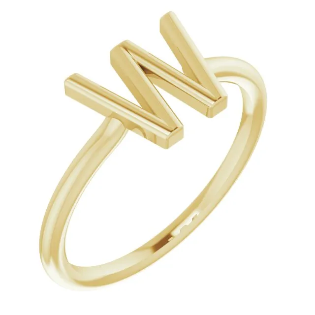 Rings 14K Yellow Initial W Ring TreasureFineJewelers