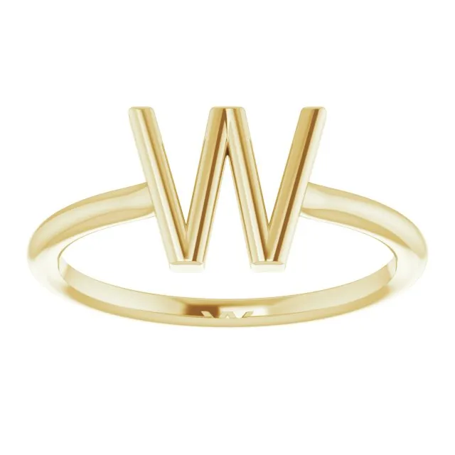 Rings 14K Yellow Initial W Ring TreasureFineJewelers