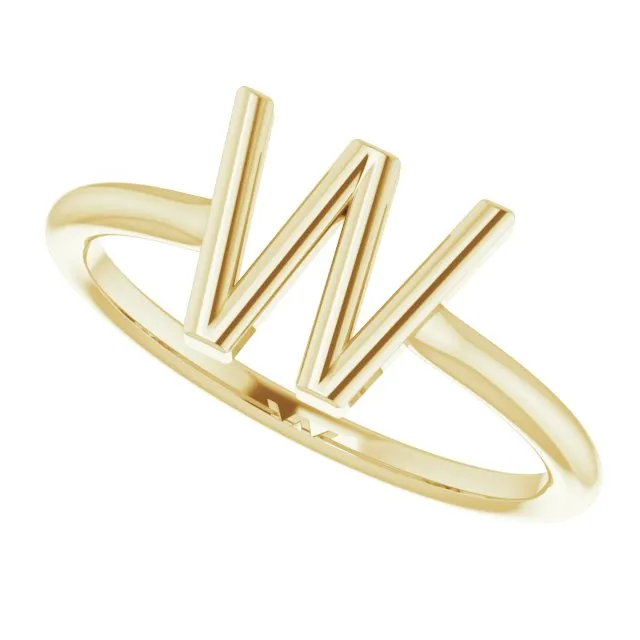 Rings 14K Yellow Initial W Ring TreasureFineJewelers