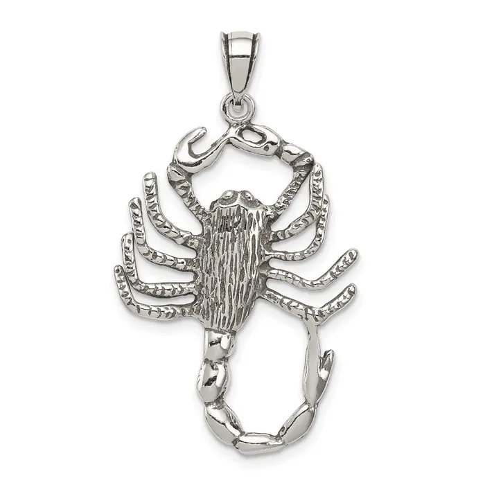 Rings Sterling Silver Antiqued Scorpion Charm TreasureFineJewelers