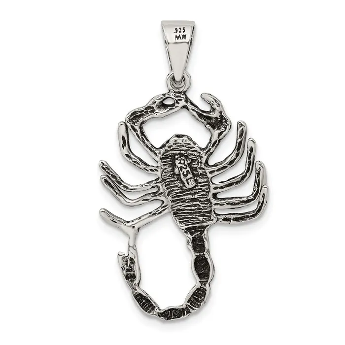 Rings Sterling Silver Antiqued Scorpion Charm TreasureFineJewelers