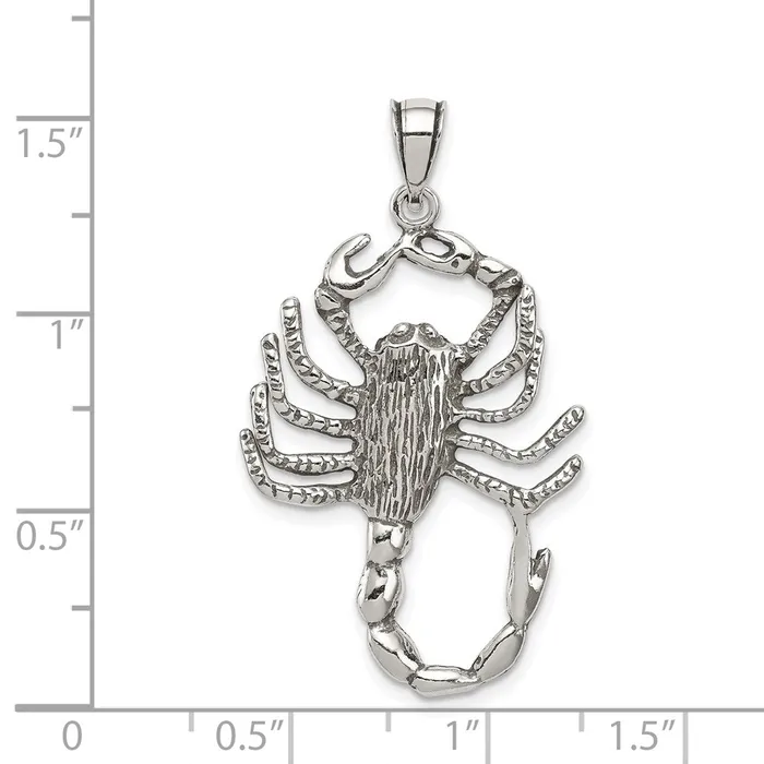 Rings Sterling Silver Antiqued Scorpion Charm TreasureFineJewelers