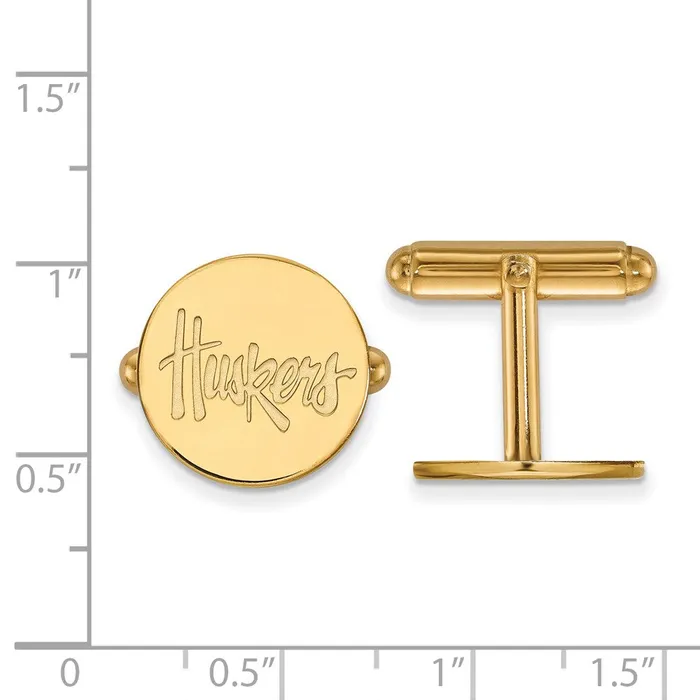 Rings Sterling Silver Goldplated University of Nebraska Huskers Cuff Links TreasureFineJewelers