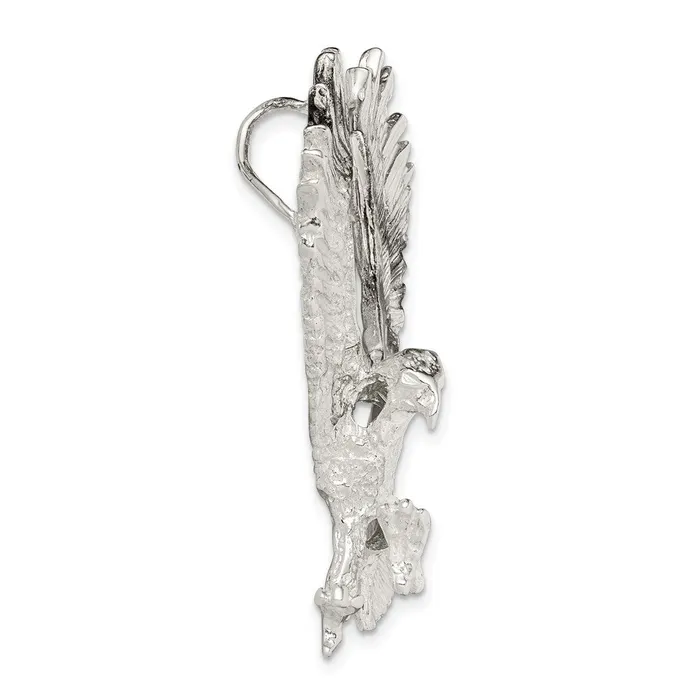 Rings Sterling Silver Polished Textured Eagle Chain Slide TreasureFineJewelers