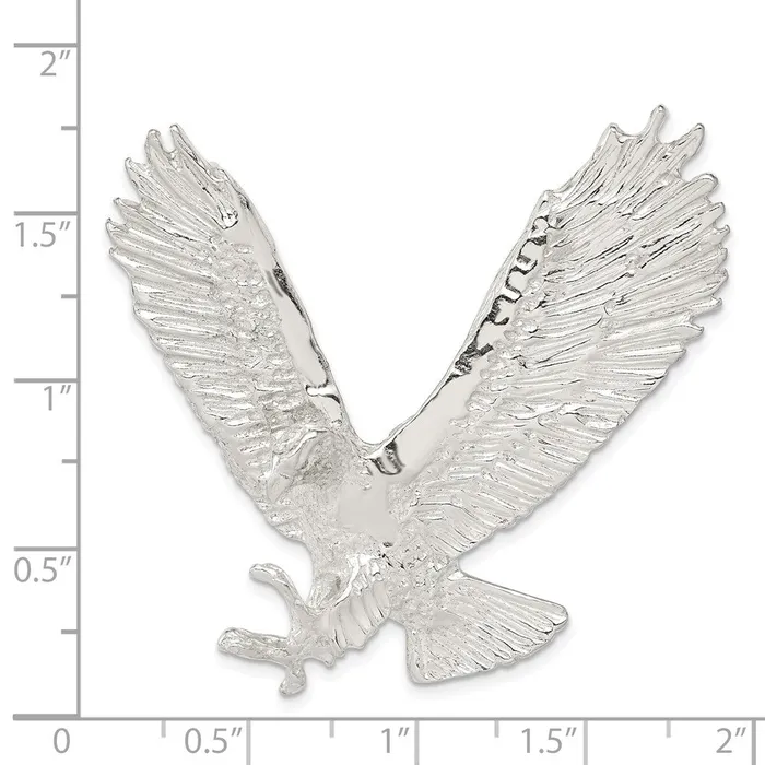 Rings Sterling Silver Polished Textured Eagle Chain Slide TreasureFineJewelers