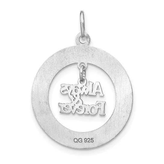 Rings TreasureFineJeweler Sterling Silver Rhodiumplated Personalizable Always and Forever Charm