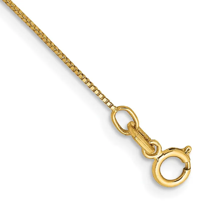 Rings TreasureFineJewelers 14K 10 inch 5mm Box with Spring Ring Clasp Anklet Rings TreasureFineJewelers 14K 10 inch 5mm Box with Spring Ring Clasp Anklet