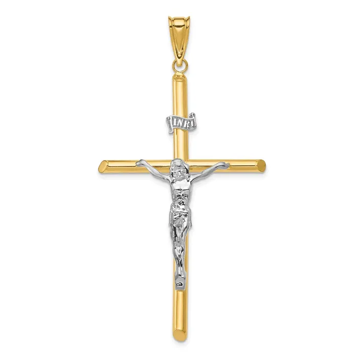 Rings TreasureFineJewelers 14k TwoTone Polished Jesus Crucifix Pendant