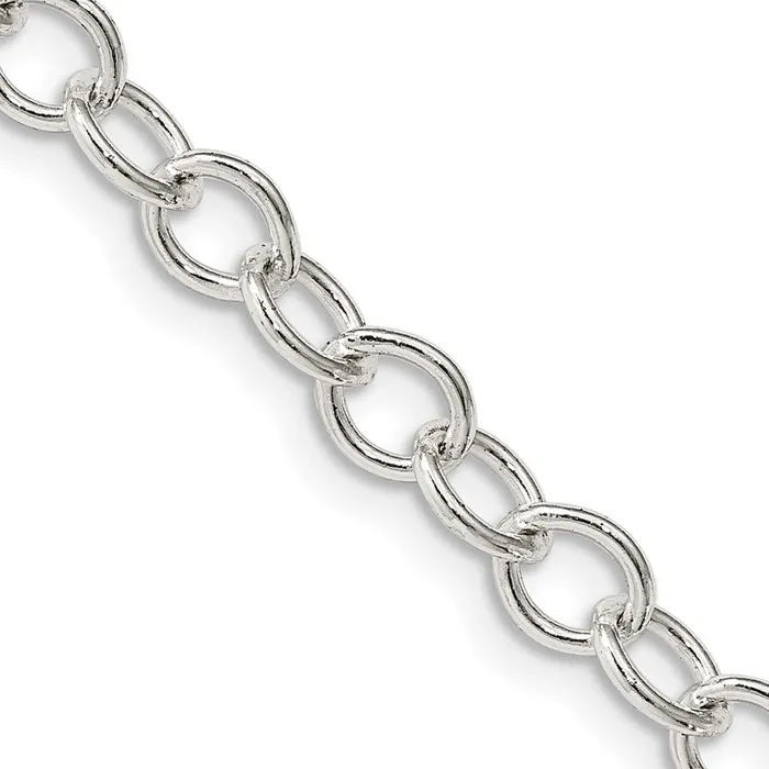 Rings TreasureFineJewelers Sterling Silver 53mm Oval Cable Chain