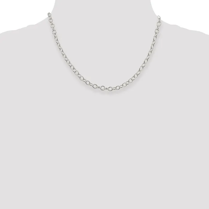 Rings TreasureFineJewelers Sterling Silver 53mm Oval Cable Chain