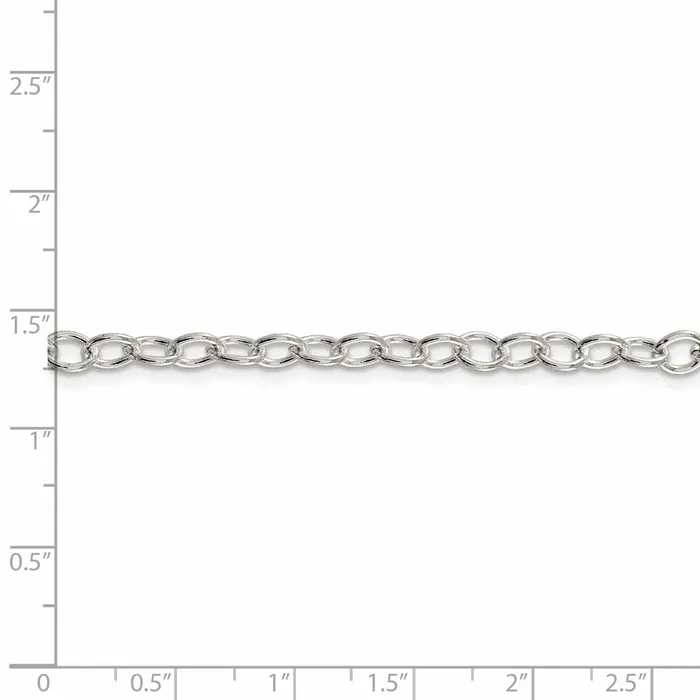 Rings TreasureFineJewelers Sterling Silver 53mm Oval Cable Chain