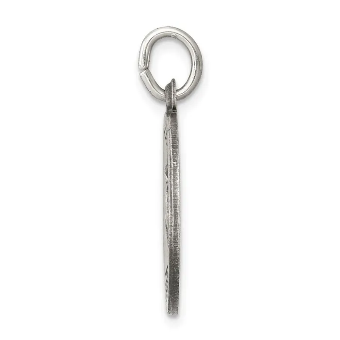 Rings TreasureFineJewelers Sterling Silver Antiqued Saint Luke Medal
