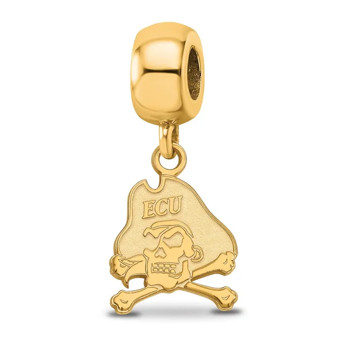 Rings TreasureFineJewelers Sterling Silver Goldplated LogoArt East Carolina University Pirate Small Dangle Bead Charm Rings TreasureFineJewelers Sterling Silver Goldplated LogoArt East Carolina University Pirate Small Dangle Bead Charm
