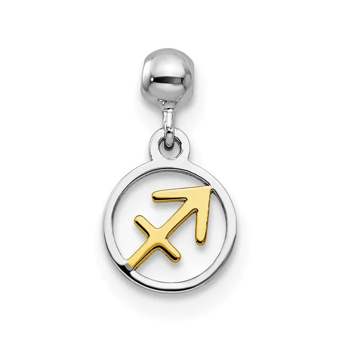 Rings TreasureFineJewelers Sterling Silver Mio Memento Rhodium Gold Tone Sagittarius Charm Rings TreasureFineJewelers Sterling Silver Mio Memento Rhodium Gold Tone Sagittarius Charm