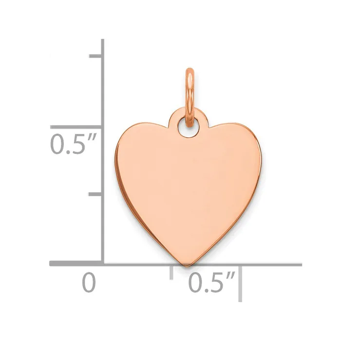 Rings TreasureFineJewelers Sterling Silver RG Plated Engraveable Heart Polished FrontSatin Back Disc