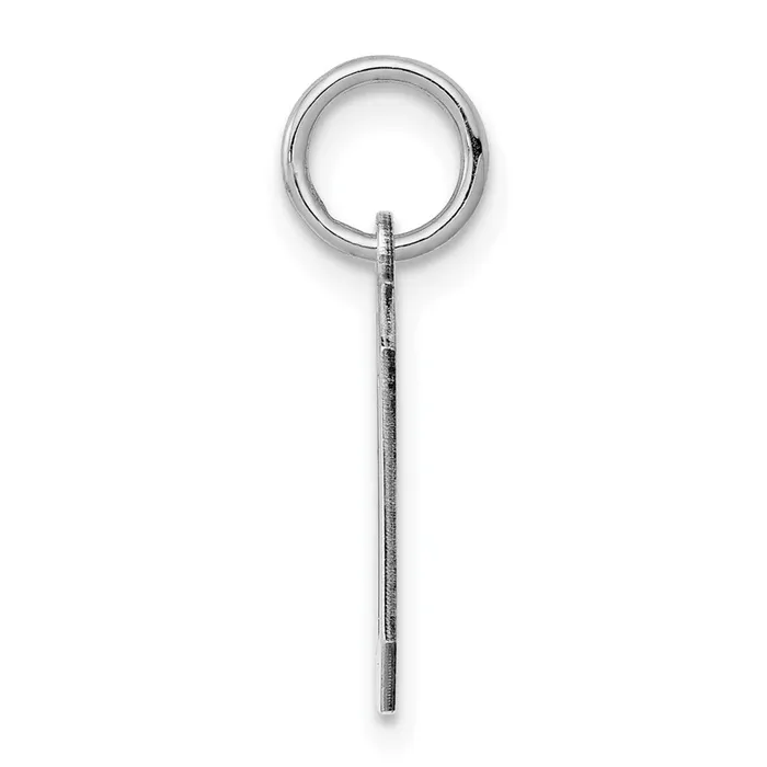 Rings TreasureFineJewelers Sterling SilverRhodiumplated Polished Number 0 Charm