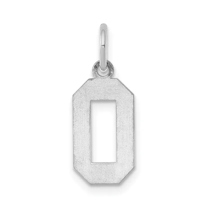 Rings TreasureFineJewelers Sterling SilverRhodiumplated Polished Number 0 Charm