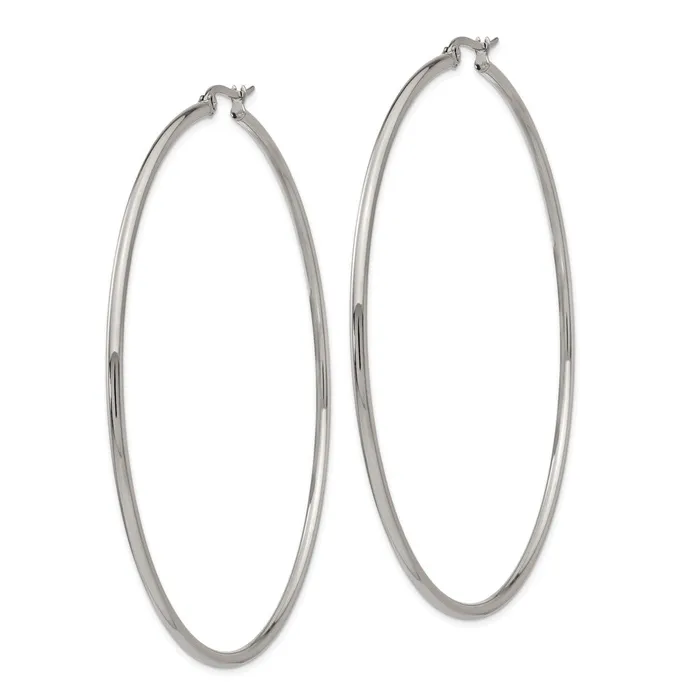 Stainless Steel Polished 70mm Diameter Hoop Earrings TreasureFineJewelers Earrings