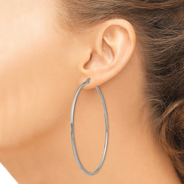 Stainless Steel Polished 70mm Diameter Hoop Earrings TreasureFineJewelers Earrings