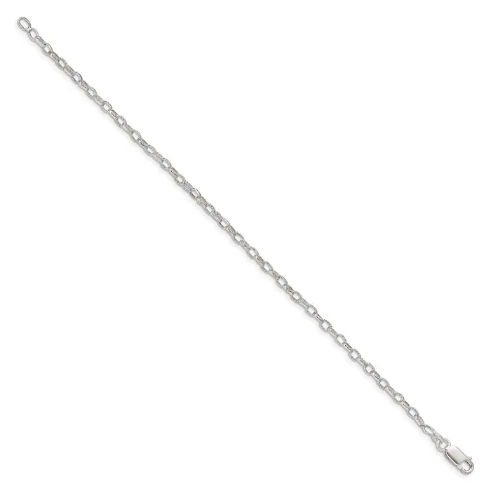 Sterling Silver 3mm Fancy Patterned Rolo Chain TreasureFineJewelers Rings