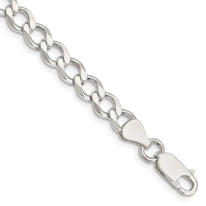 Sterling Silver 64mm Semisolid Flat Curb Chain TreasureFineJewelers Rings Sterling Silver 64mm Semisolid Flat Curb Chain TreasureFineJewelers Rings