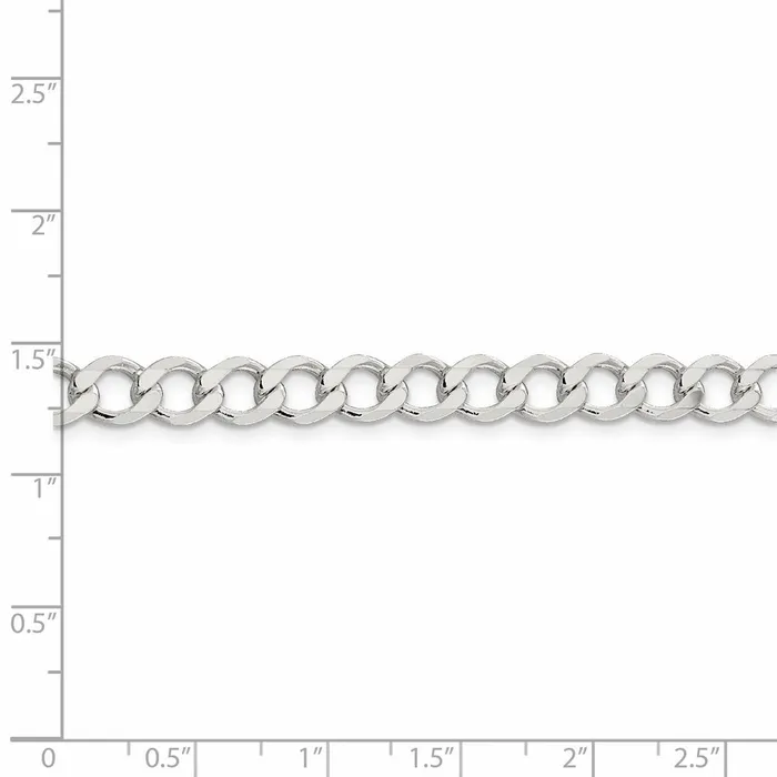 Sterling Silver 64mm Semisolid Flat Curb Chain TreasureFineJewelers Rings