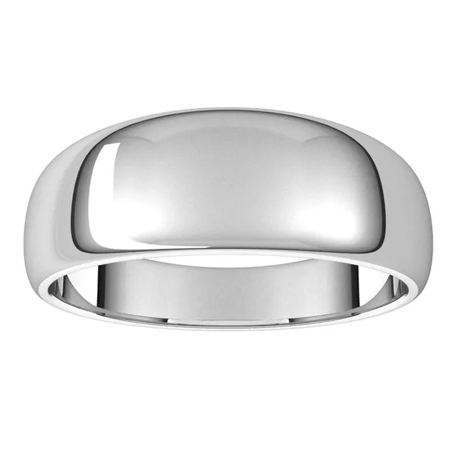 Sterling Silver 7 mm Half Round Tapered Wedding Band TreasureFineJewelers Rings