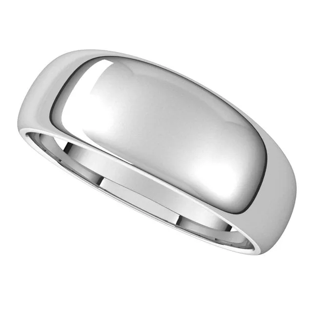 Sterling Silver 7 mm Half Round Tapered Wedding Band TreasureFineJewelers Rings
