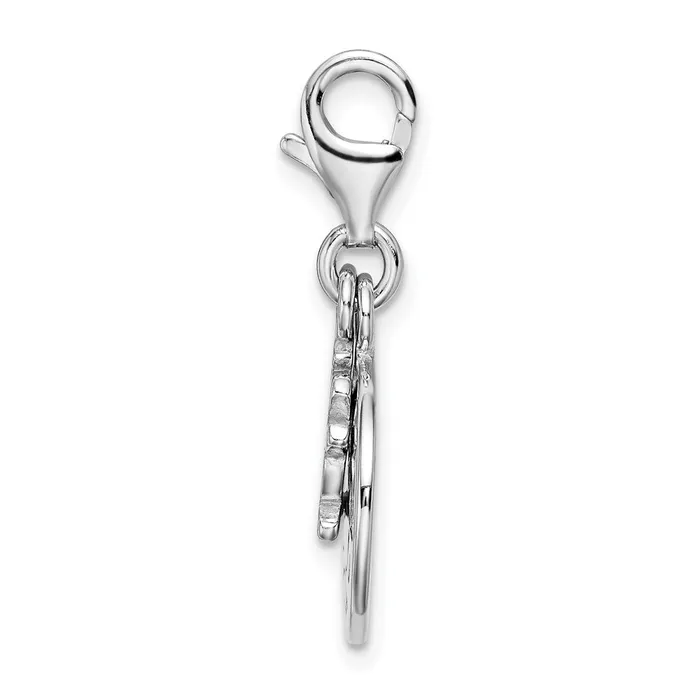 Sterling Silver Amore La Vita Rhodiumplated Polished PEACE Charm TreasureFineJewelers Rings