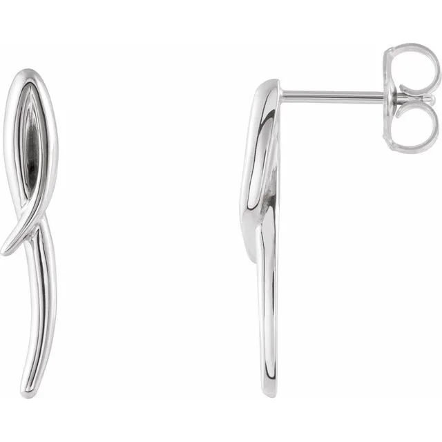 Sterling Silver Freeform Earrings TreasureFineJewelers Earrings
