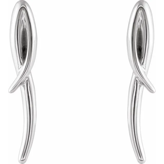 Sterling Silver Freeform Earrings TreasureFineJewelers Earrings