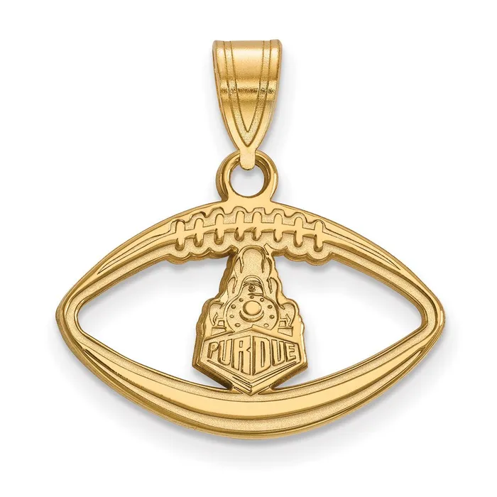 Sterling Silver Goldplated Purdue University Boilermakers Train Logo Football Pendant TreasureFineJewelers Necklaces Sterling Silver Goldplated Purdue University Boilermakers Train Logo Football Pendant TreasureFineJewelers Necklaces