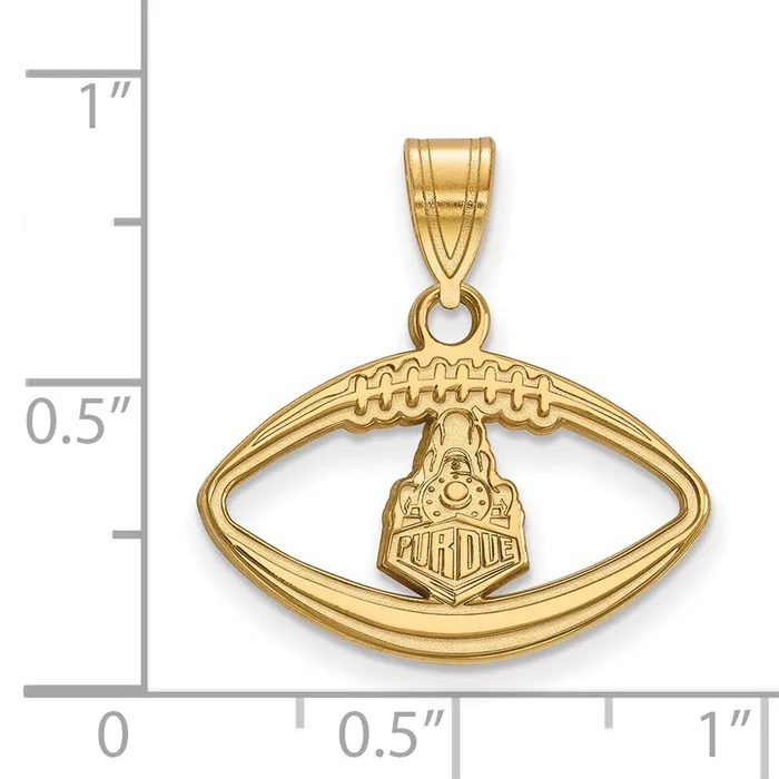 Sterling Silver Goldplated Purdue University Boilermakers Train Logo Football Pendant TreasureFineJewelers Necklaces