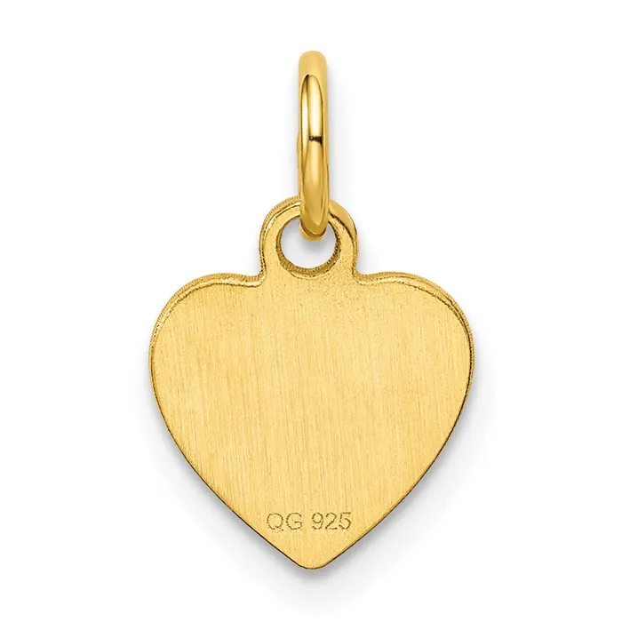 Sterling Silver GP Engraveable Heart Polished Disc Charm TreasureFineJewelers Rings