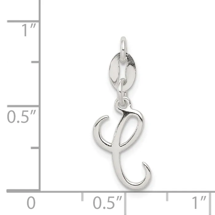Sterling Silver Letter C Initial Charm TreasureFineJewelers Necklaces