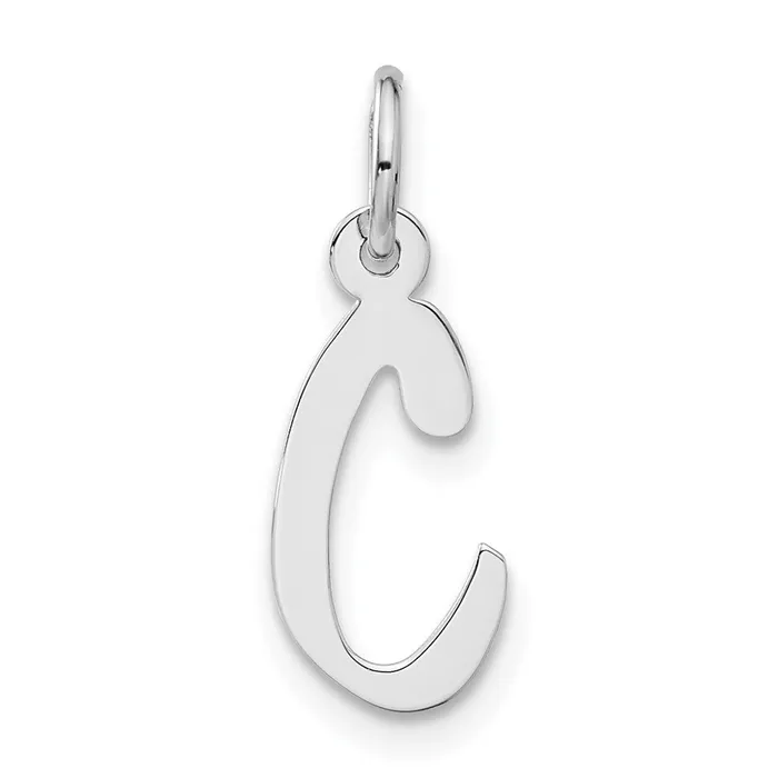 Sterling Silver Medium Slanted Block Initial C Charm TreasureFineJewelers Rings Sterling Silver Medium Slanted Block Initial C Charm TreasureFineJewelers Rings