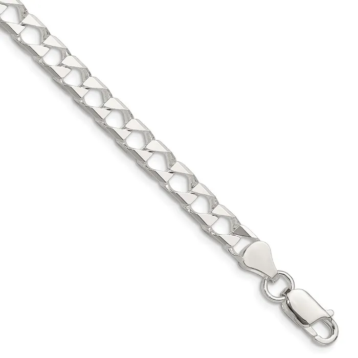 Sterling Silver Polished and DC 575mm Flat Curb Link Chain TreasureFineJewelers Necklaces Sterling Silver Polished and DC 575mm Flat Curb Link Chain TreasureFineJewelers Necklaces