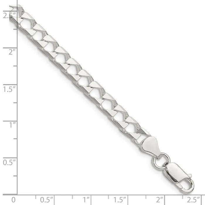 Sterling Silver Polished and DC 575mm Flat Curb Link Chain TreasureFineJewelers Necklaces