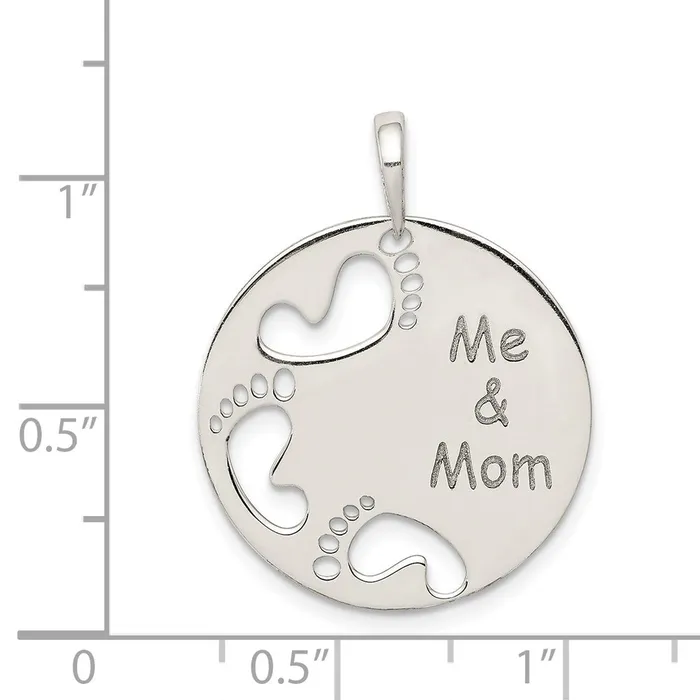 Sterling Silver Polished Me Mom Pendant TreasureFineJewelers Necklaces